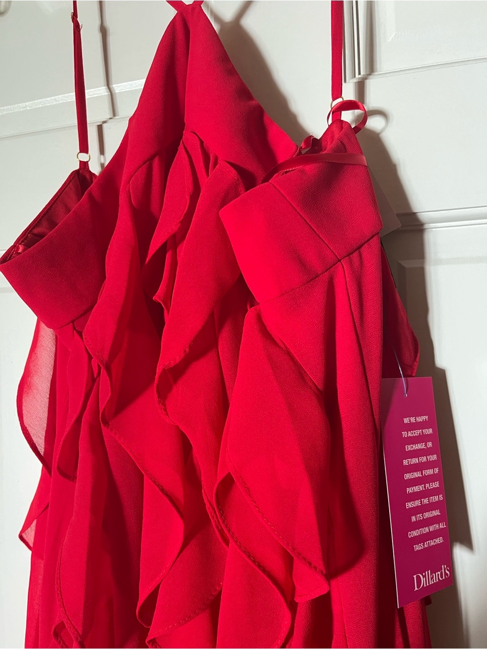 Xscape chiffon halter neck, ruffle twist maxi dress - Picture 8 of 11